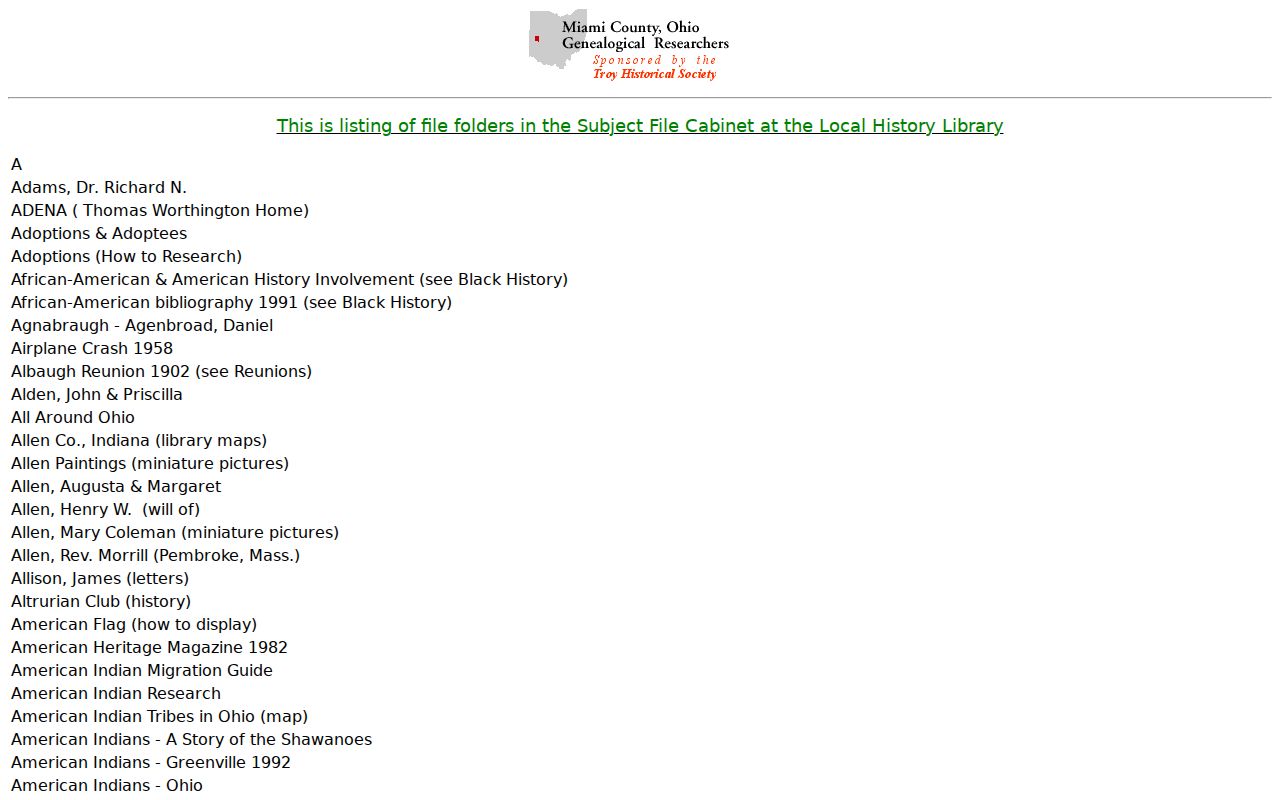 Troy city directory research through Historical Society subject files