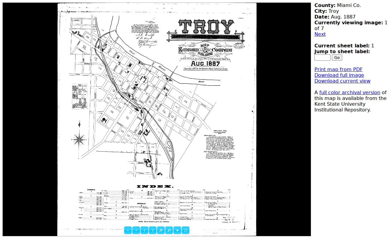 Troy city directory address context on an 1887 Sanborn map