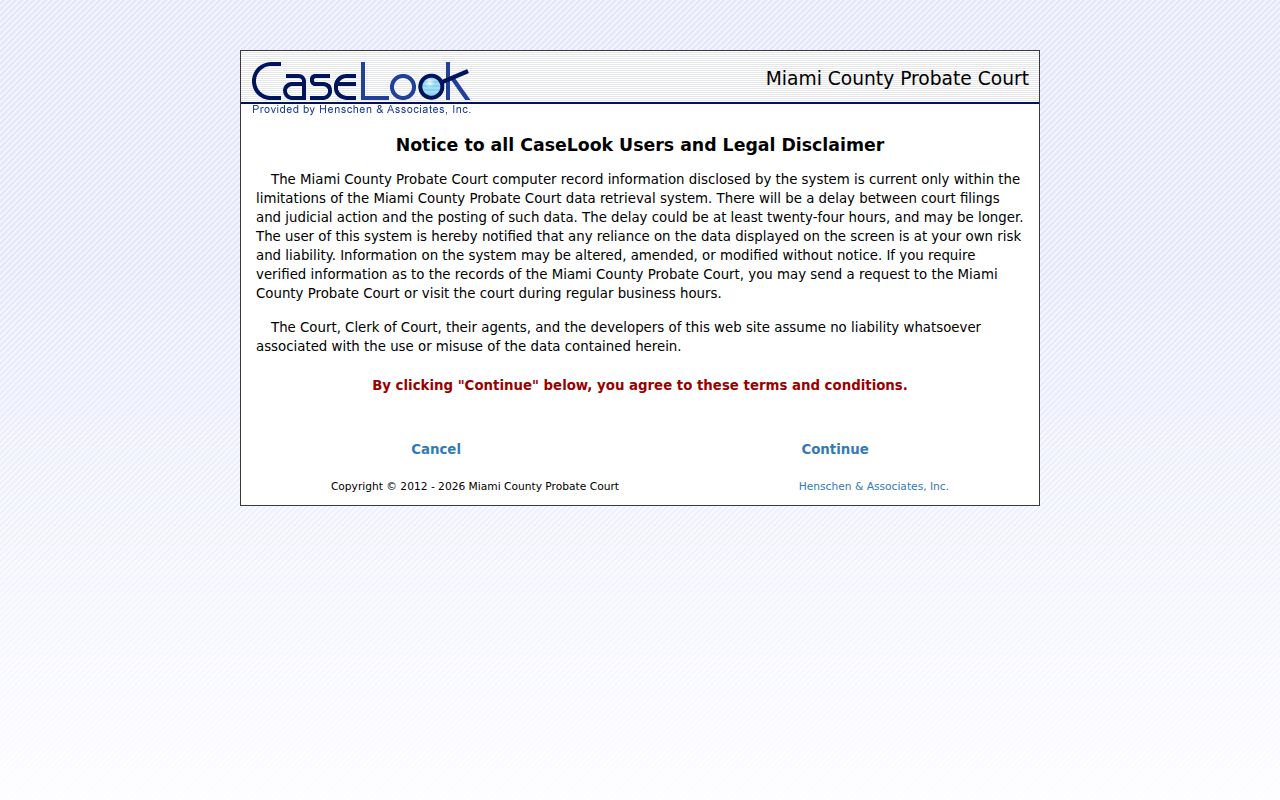 Troy residents directory Miami County Probate Court CaseLook gateway