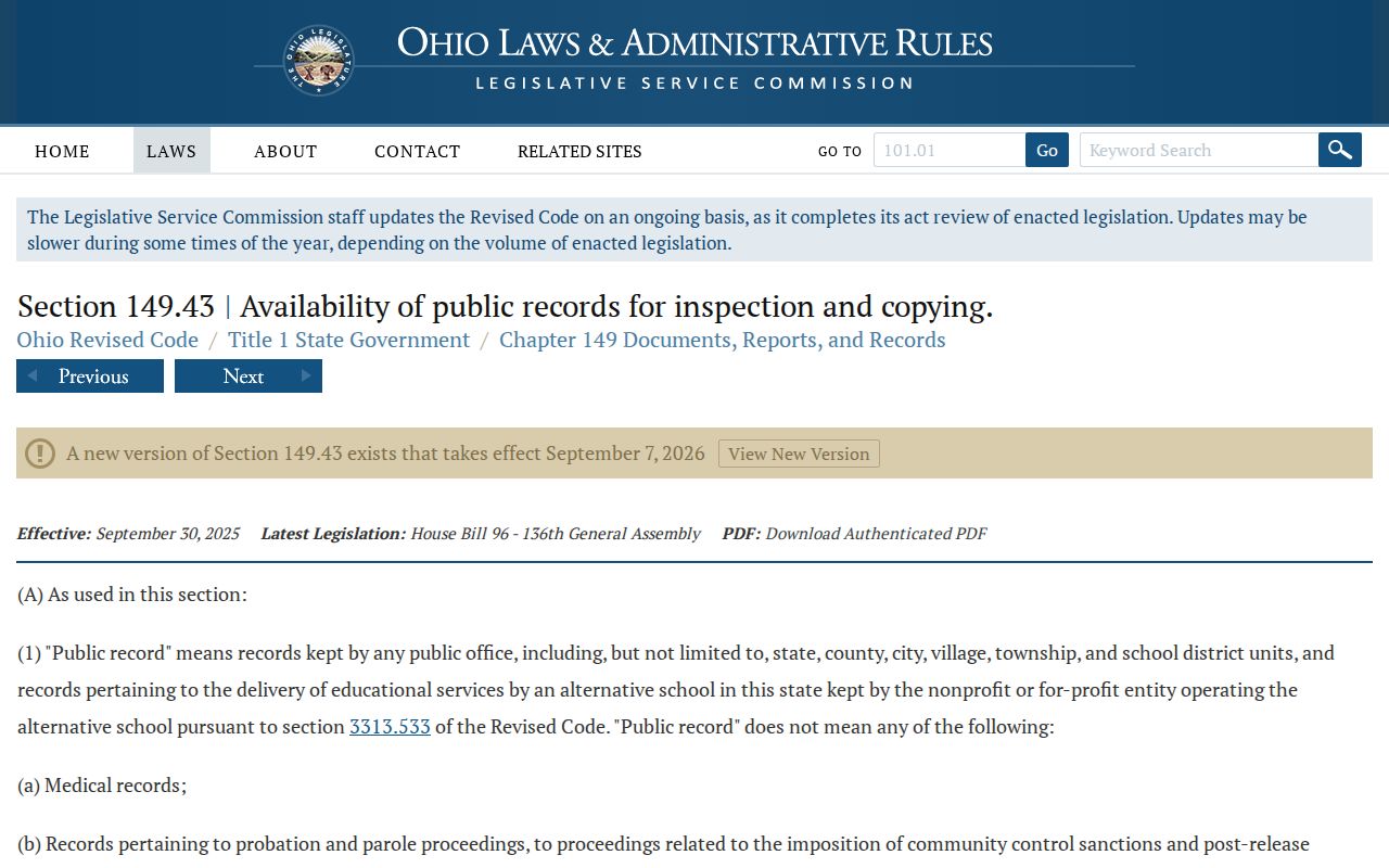 Troy residents directory Ohio Public Records Act source