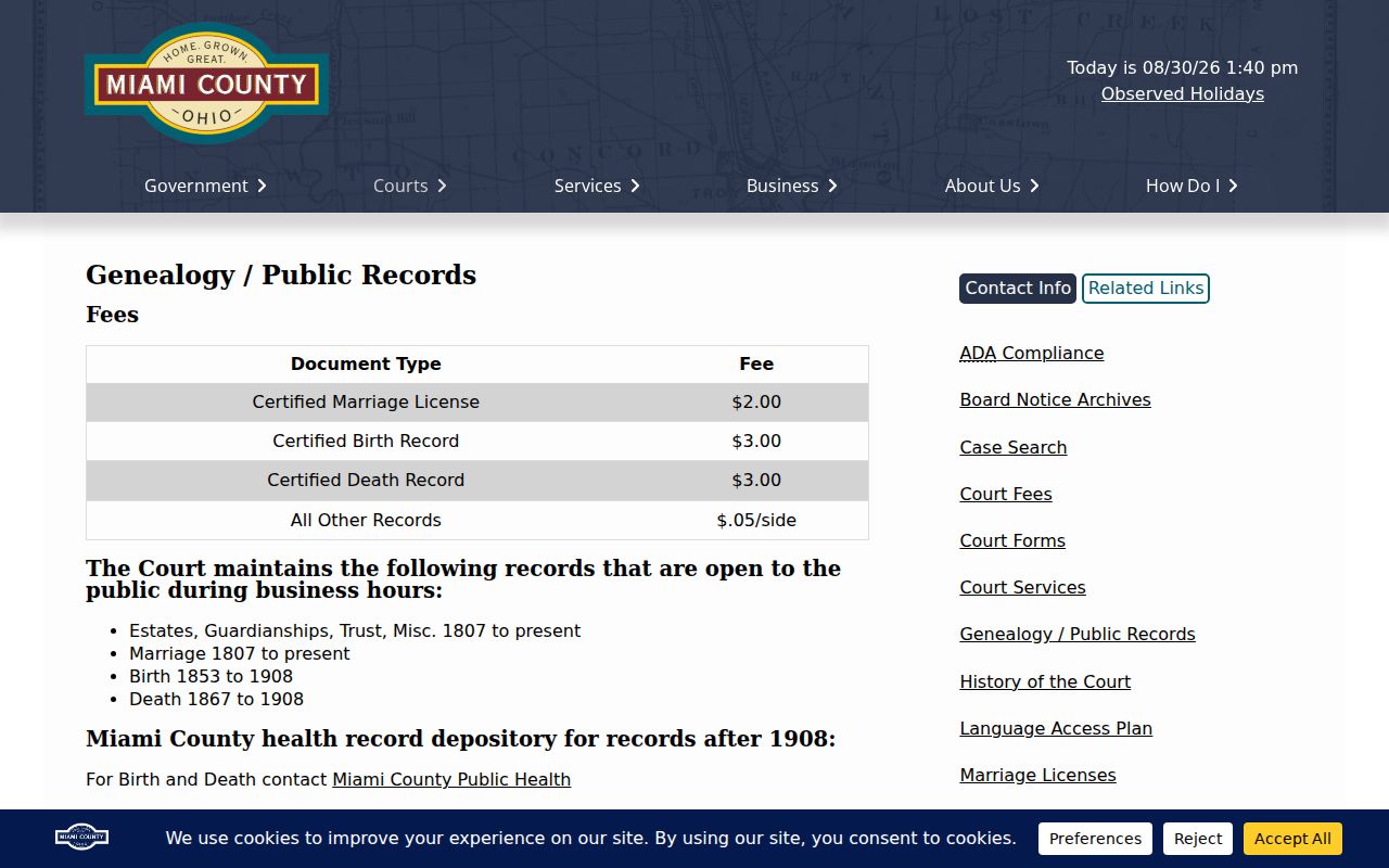 Troy previous residents Probate genealogy records page